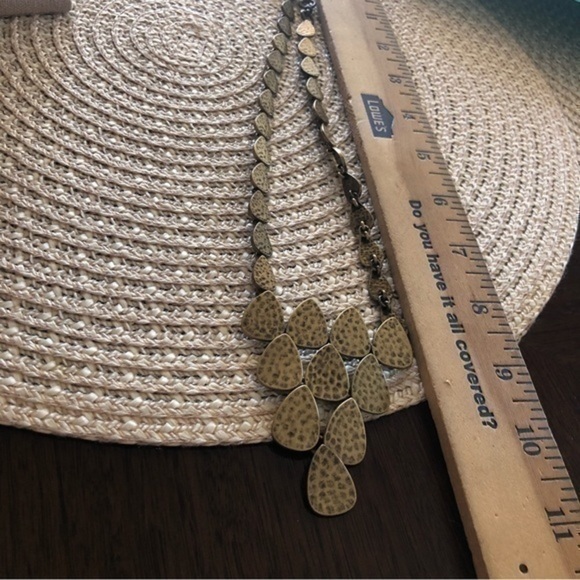 Vintage Lucky Brand Hammered Brasstone Articulated Necklace - Picture 4 of 5